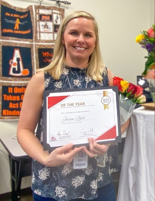 Jessica Byles, of West Memorial Junior High, was named instructional professional of the year.